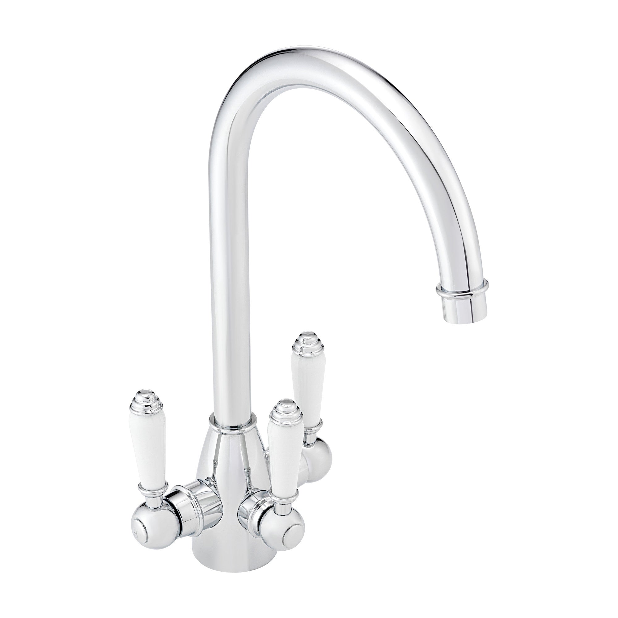 Valencia traditional filter tap with ceramic levers - chrome
